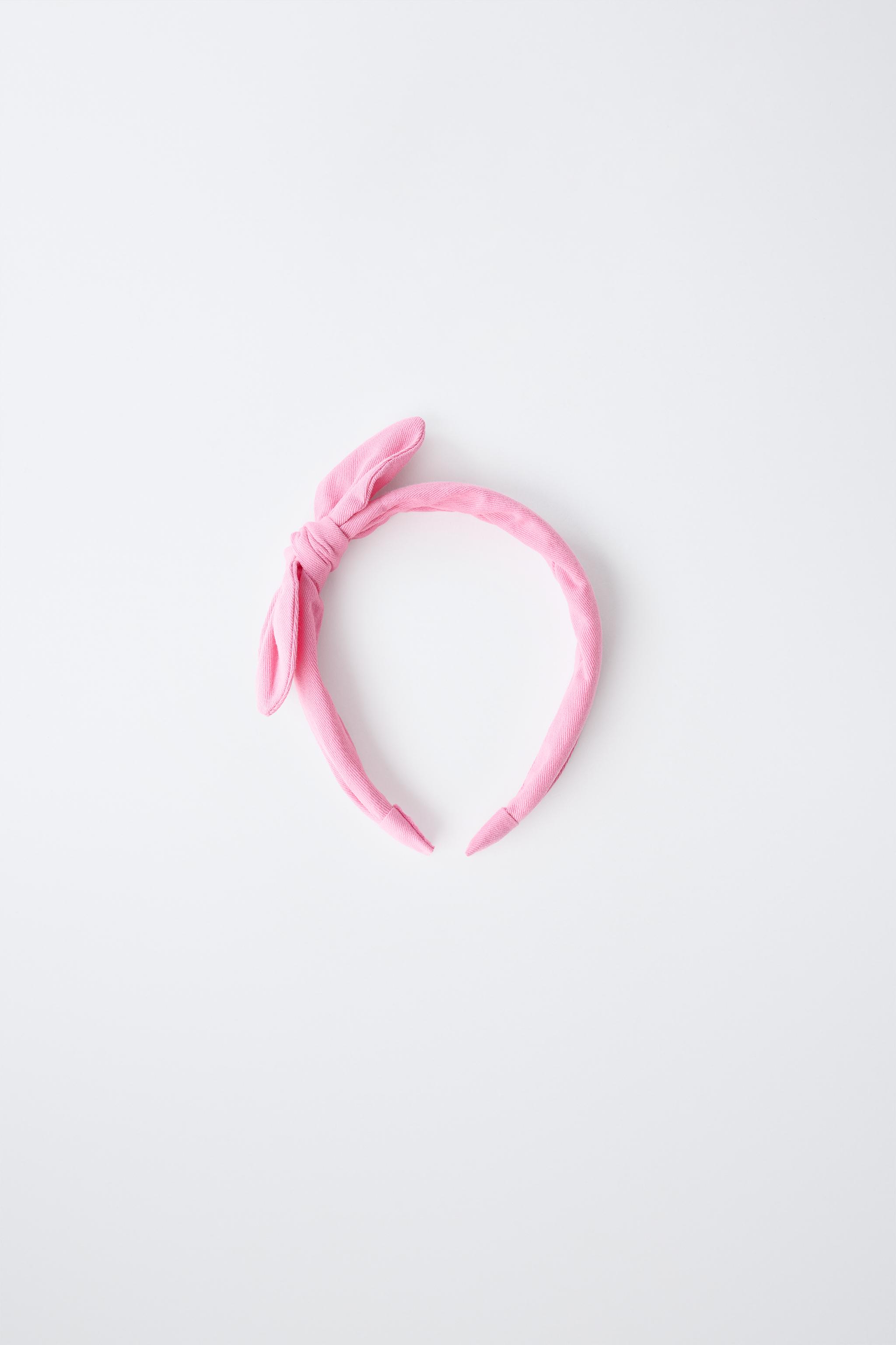 TEXTURED BOW HEADBAND — Pink