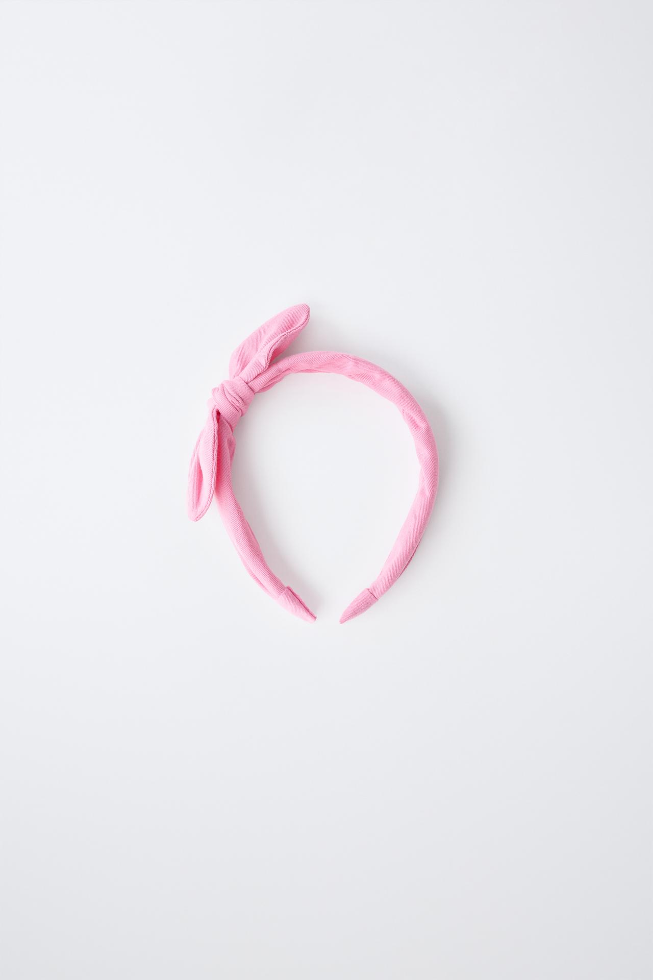 TEXTURED BOW HEADBAND — Pink