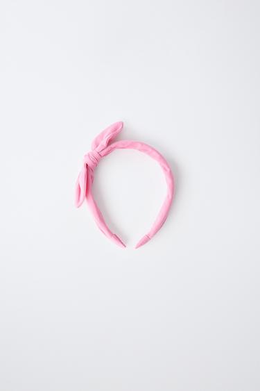 TEXTURED BOW HEADBAND — Pink 2