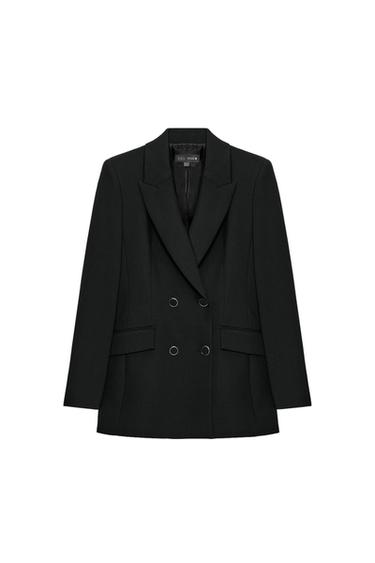 BLAZER CRUZADA HOMBRERAS - Negro de Zara