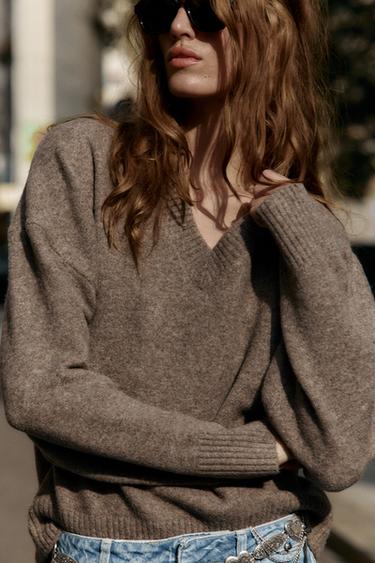 JERSEY SOFT PUNTO ESCOTE PICO - Visón vigoré de Zara