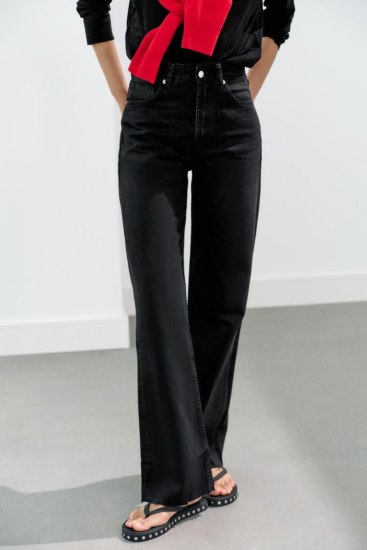 Jeans de tiro alto y pierna ancha TRF 2