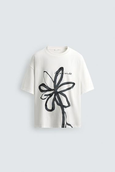 FLORAL PRINT T-SHIRT - White by Zara - Image 0