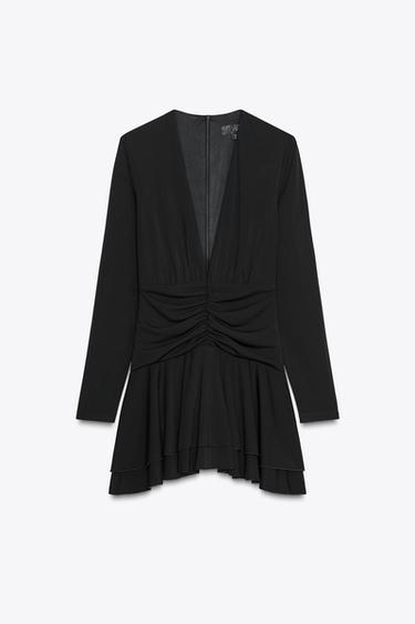 VESTIT GRANOTA AMB FRUNZIMENTS - Negre de Zara