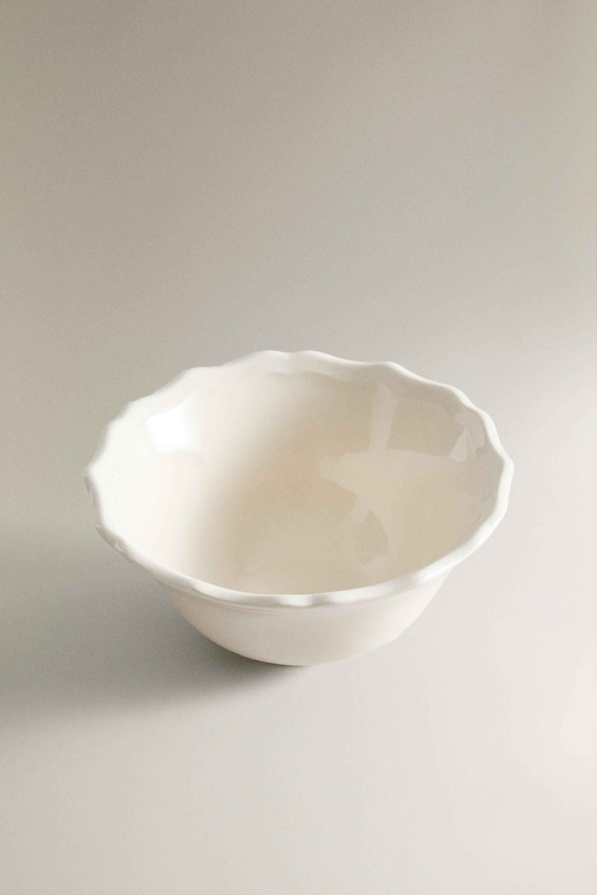 EARTHENWARE SNACK BOWL — Ecru