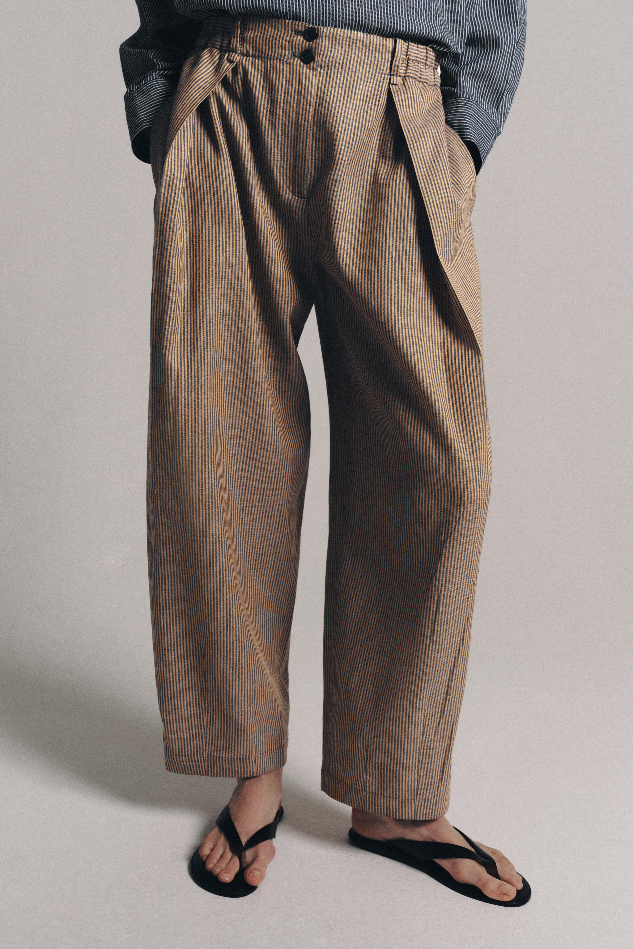 Женские брюки Zara LINEN BLEND DARTED PANTS ZW COLLECTION — фото 4