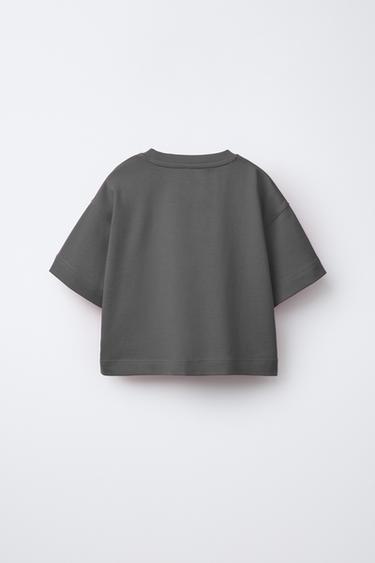 Zara PLAIN HEAVY WEIGHT T-SHIRT - Anthracite grey