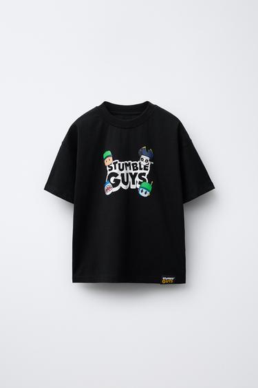 Zara STUMBLE GUYS ™ © SCOPELY 印花 T 恤 - 黑色 - 圖片 0