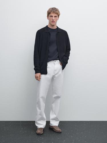 Zara 100% cotton knit cardigan - Navy blue