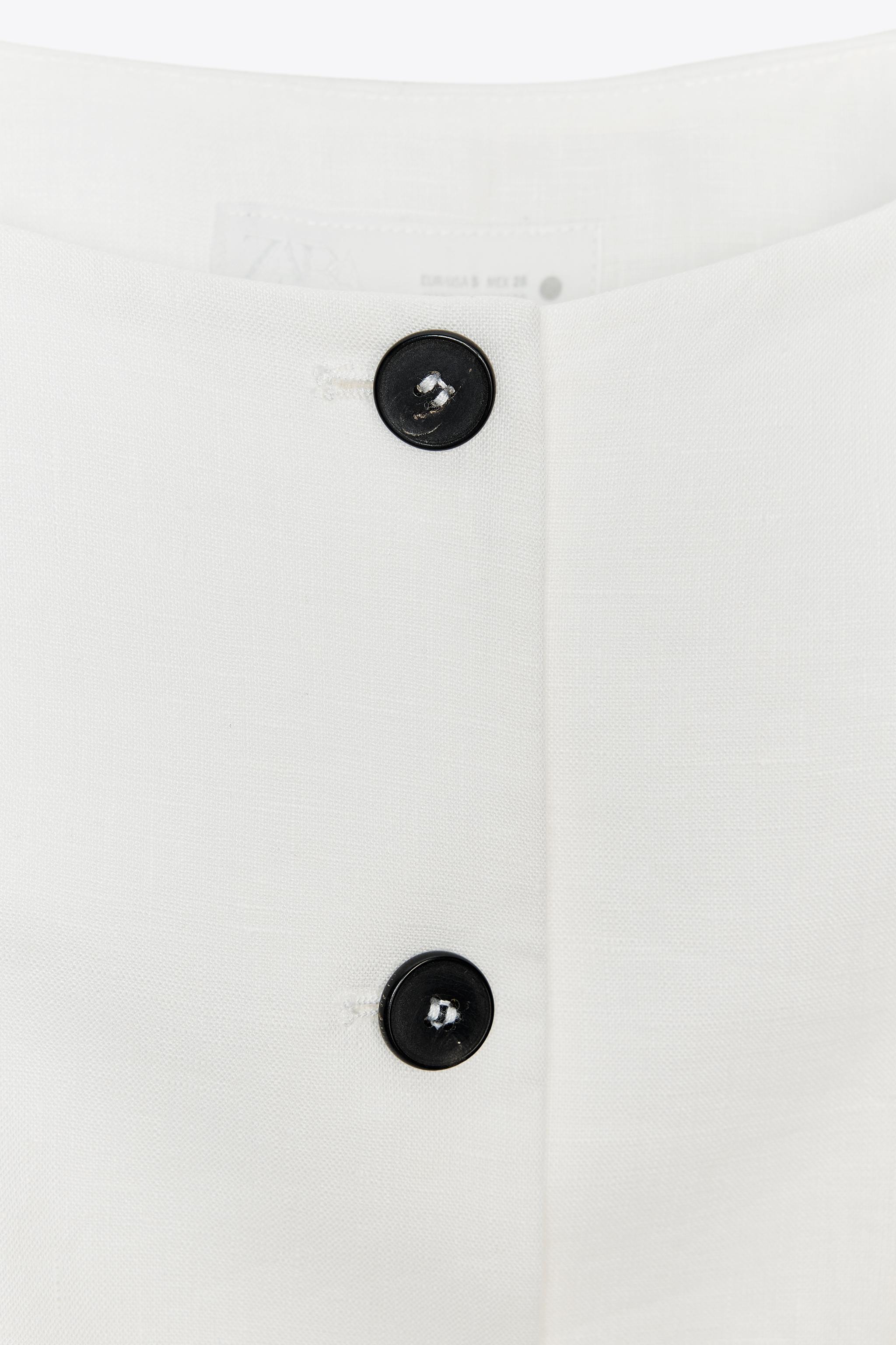 ペプラムベスト リネン100% ZW COLLECTION - ホワイト | ZARA