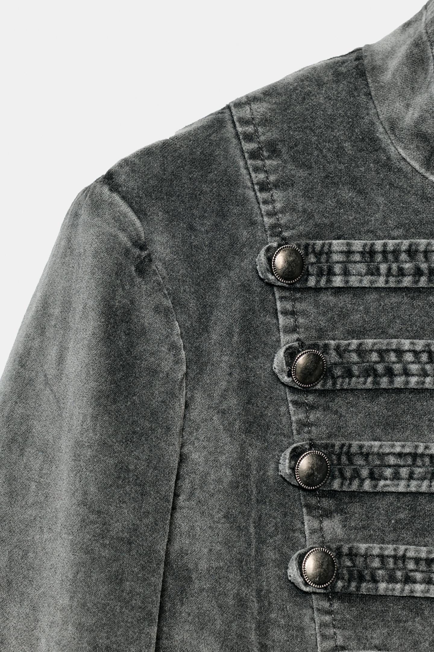 Женская куртка Zara Fitted Velvet, цвет: Серый — фото 8