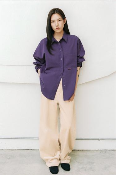ZW COLLECTION CORDUROY TROUSERS - Ecru by Zara