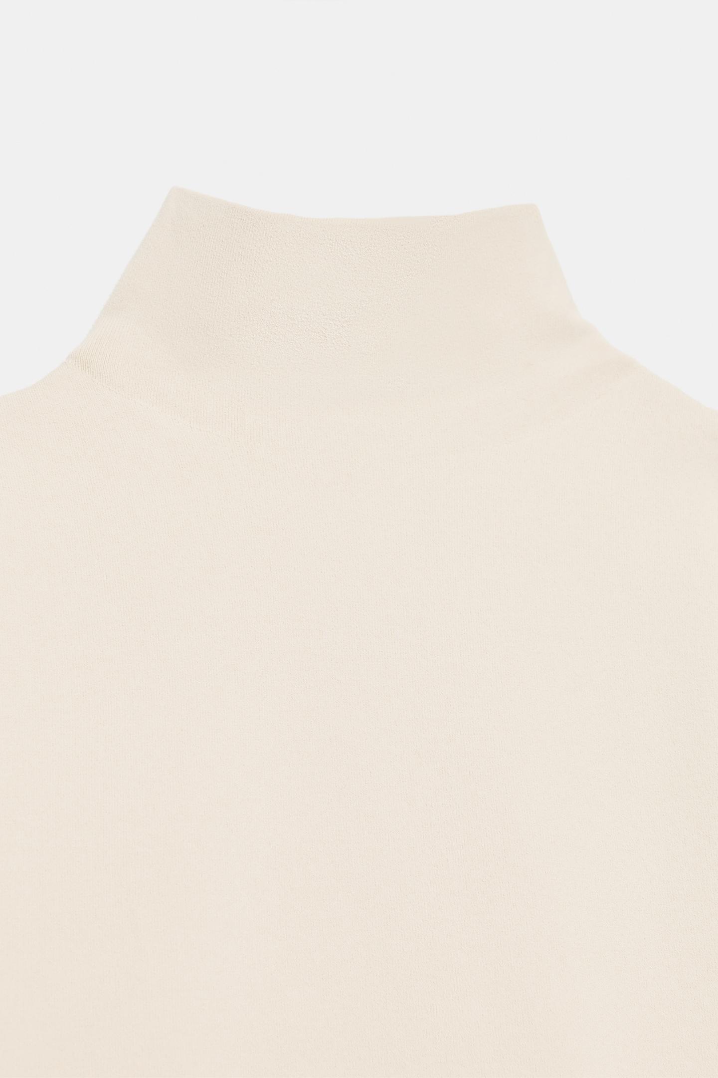 Женский топ Zara Mock-Neck Knit Top, цвет: Экрю — фото 4