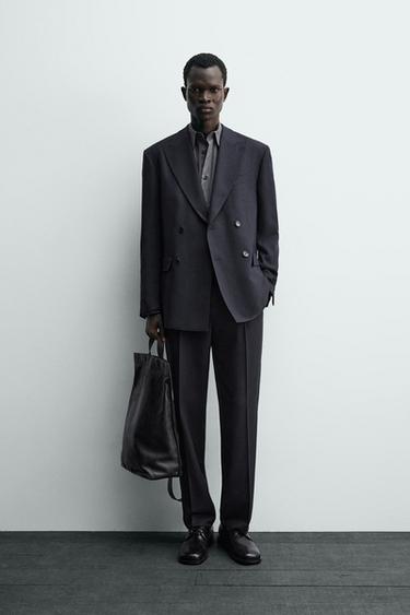 VESTIT AMERICANA ENCREUADA REGULAR FIT - Marró / Verd de Zara