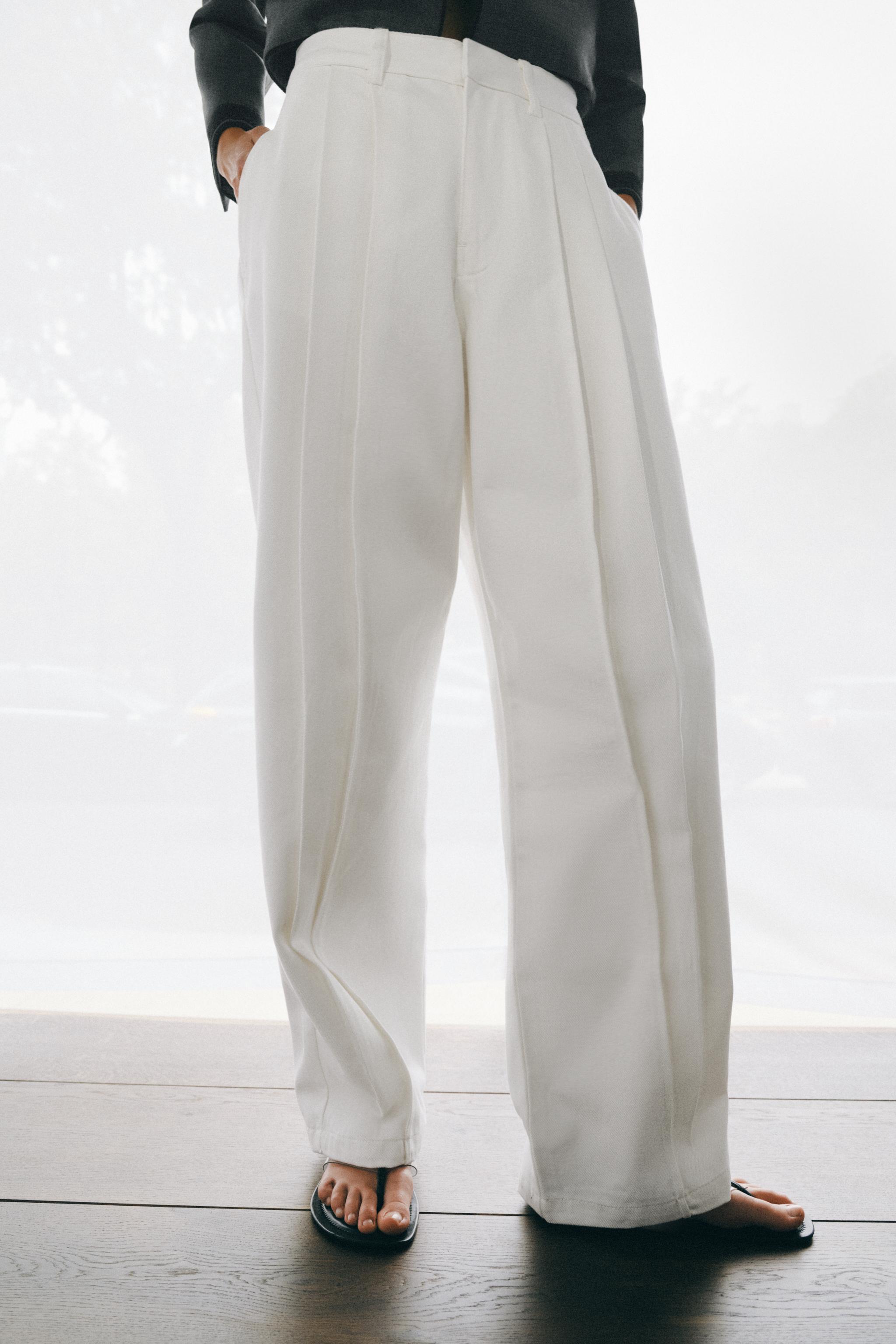 ZW COLLECTION BARREL TROUSERS — White