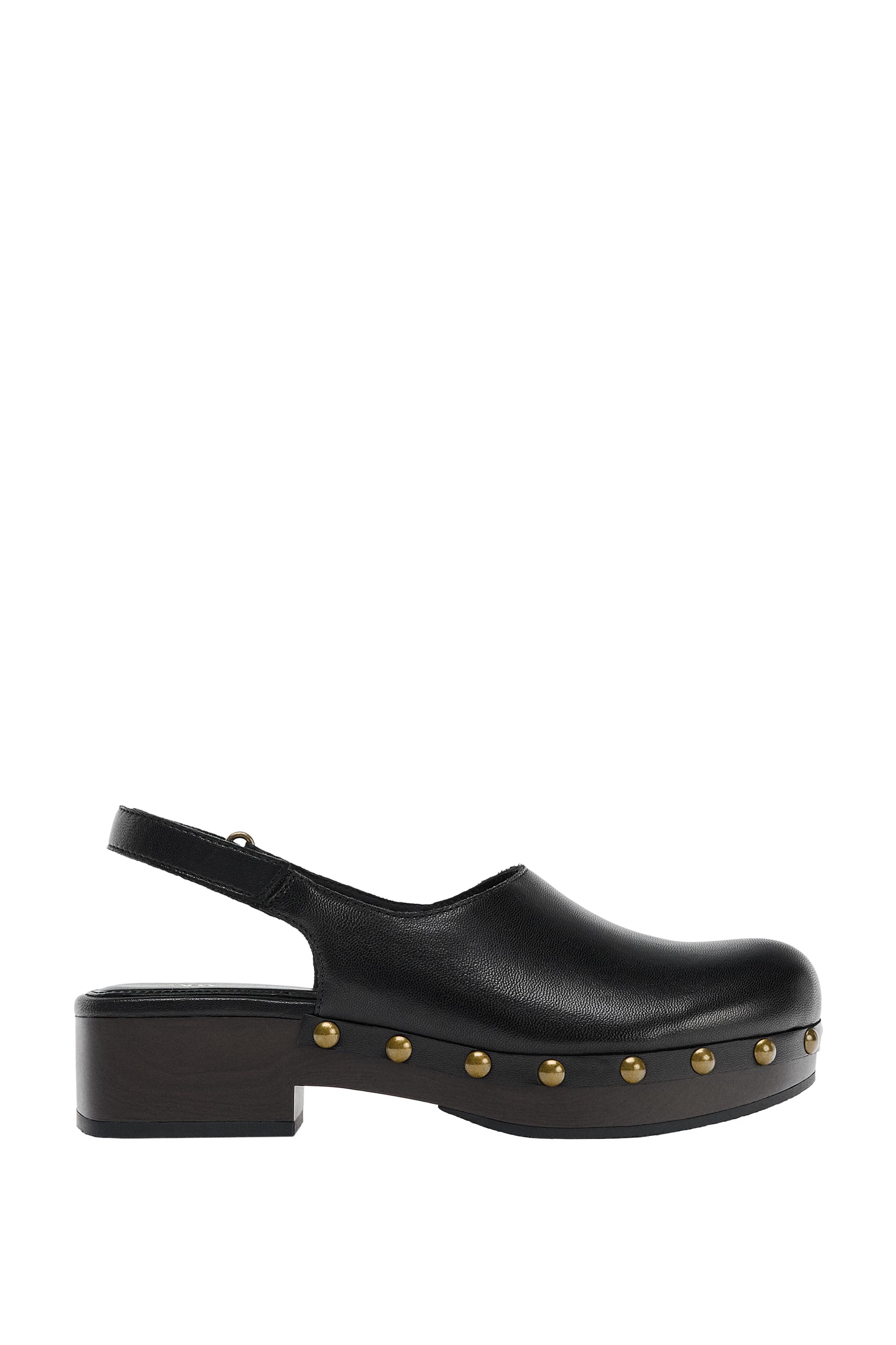 スタッズ付きレザーミュール - ブラック | ZARA Japan / 日本