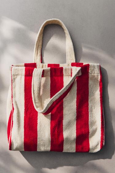 LARGE TERRY BEACH BAG - Red by Zara