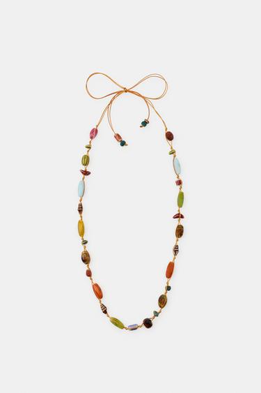 CERAMIC PIECE ROPE BELT - Orange by Zara