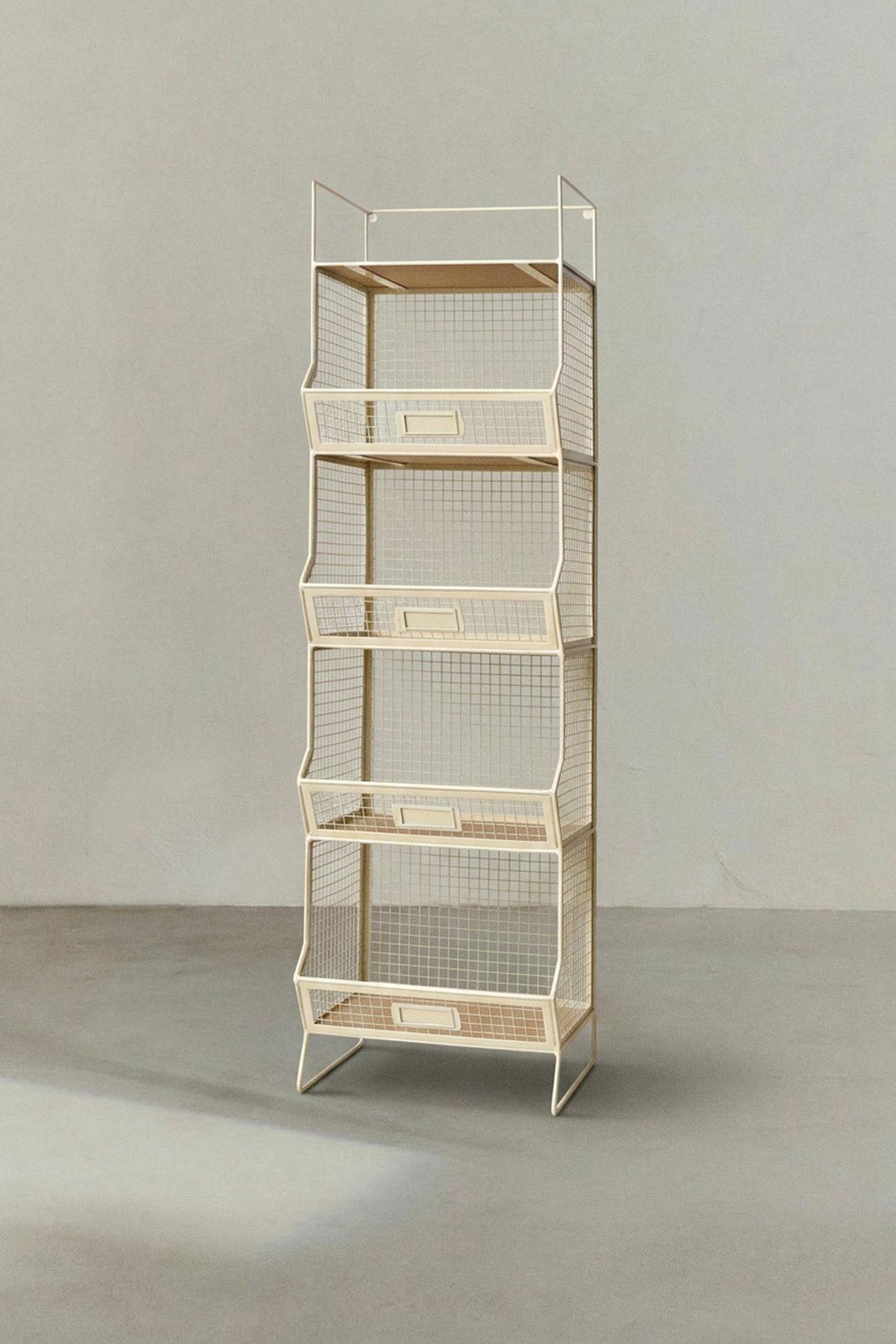 STORAGE UNIT WITH SHELVES — Light beige