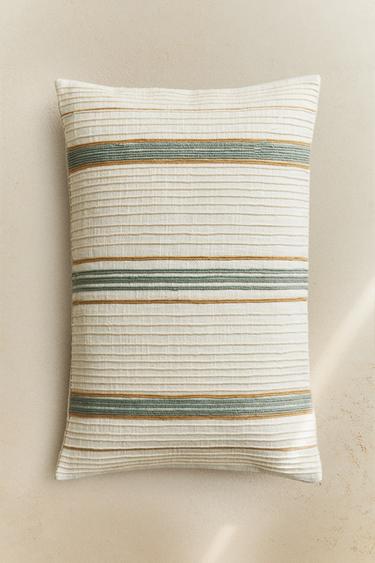 STRIPED CUSHION COVER - Ecru by Zara - Image 5