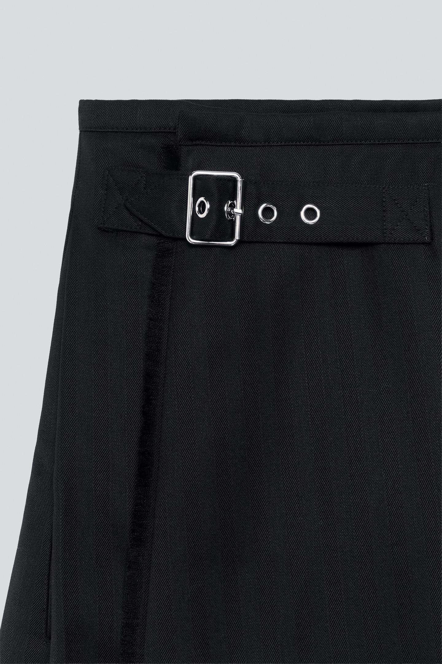 Мужская юбка Zara Herringbone Kilt, цвет: Чёрный — фото 3