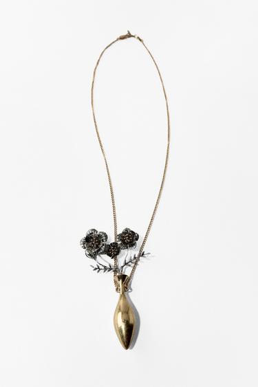 METAL FLOWER NECKLACE - Gold / Silver by Zara
