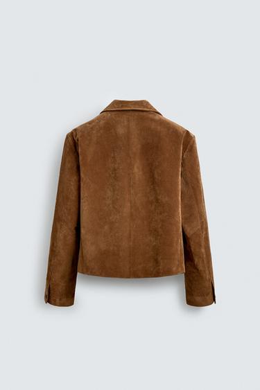 LEATHER SPLIT SUEDE JACKET - Tobacco by Zara - Image 7