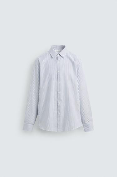 STRIPED TEXTURED SHIRT - White by Zara