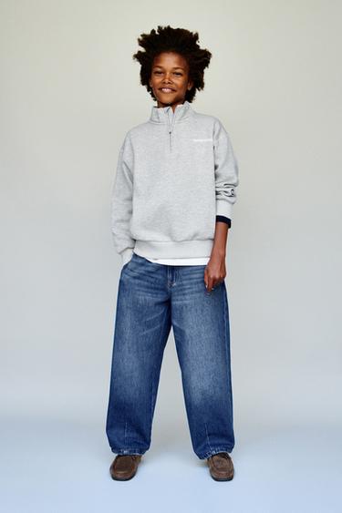 TEXANS MÀNIGA GLOBUS GOMES - Blau mitjà de Zara