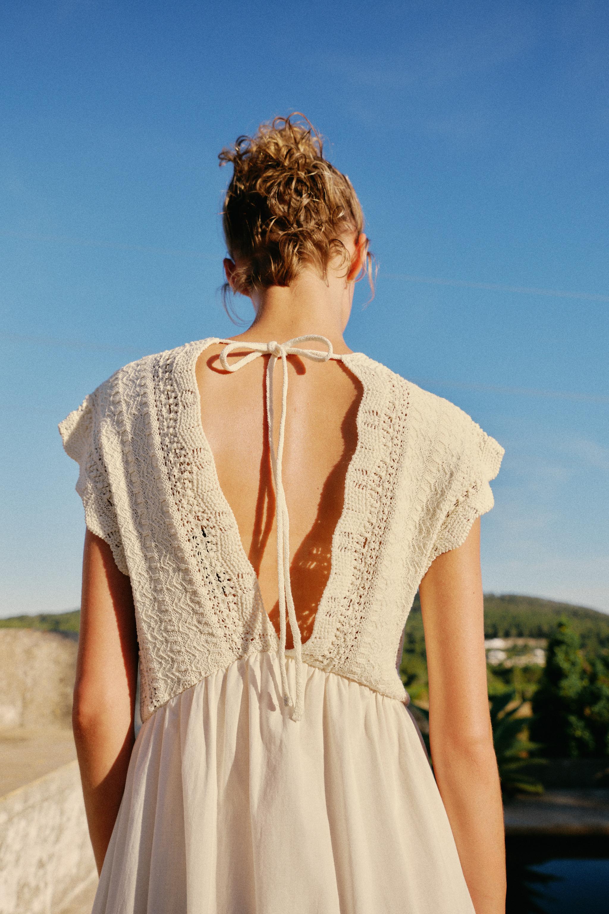 COMBINATION KNIT DRESS - Ecru | ZARA United States