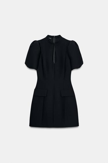 SHORT PUFF SLEEVE DRESS - Black by Zara