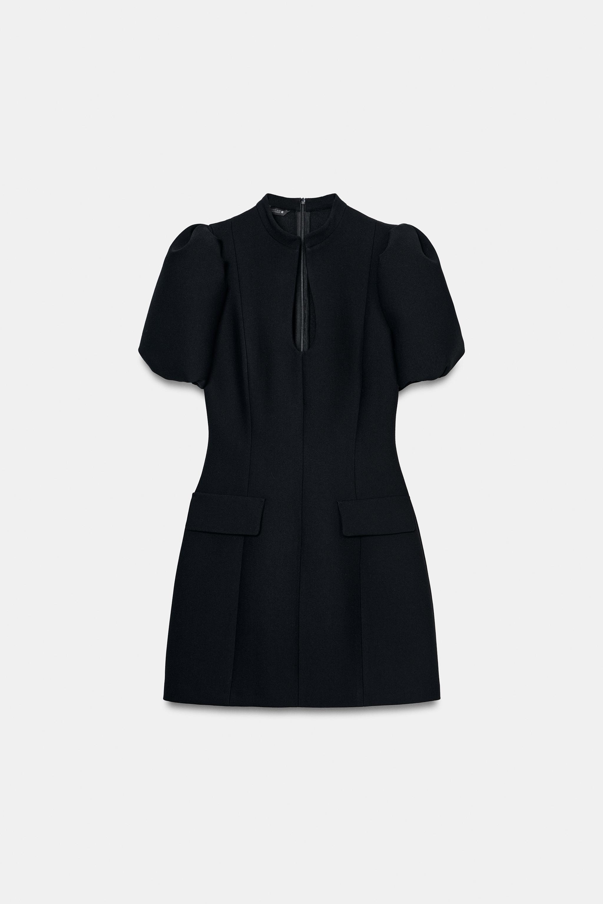 Женские платья Zara SHORT PUFF SLEEVE DRESS — фото 6