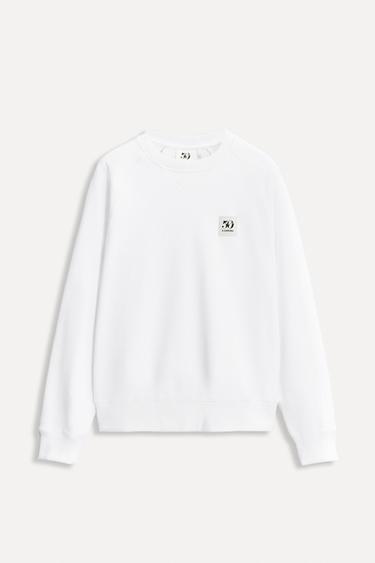 Zara 50TH ANNIVERSARY PATCH CREW NECK SWEATSHIRT - White - Image 0