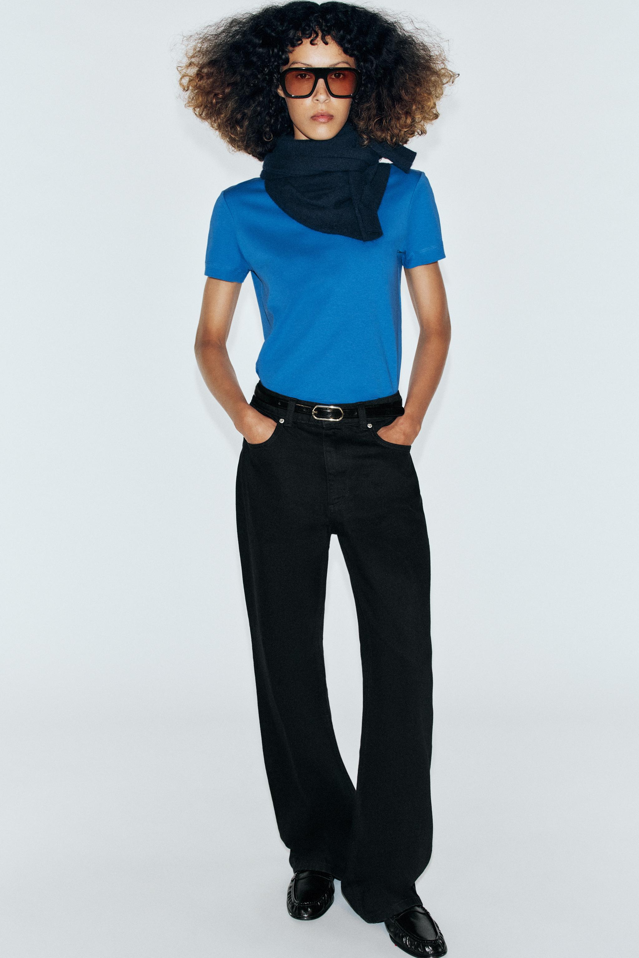 Zara İNTERLOK KISA KOLLU T-SHIRT