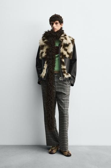 CONTRAST FAUX LEATHER JACKET HARRY LAMBERT FOR ZARA X DISNEY - Brown by Zara - Image 0