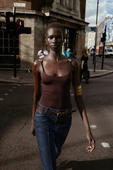 BODY POLYAMIDE COQUILLAGE - Marron foncé de Zara - Image 1