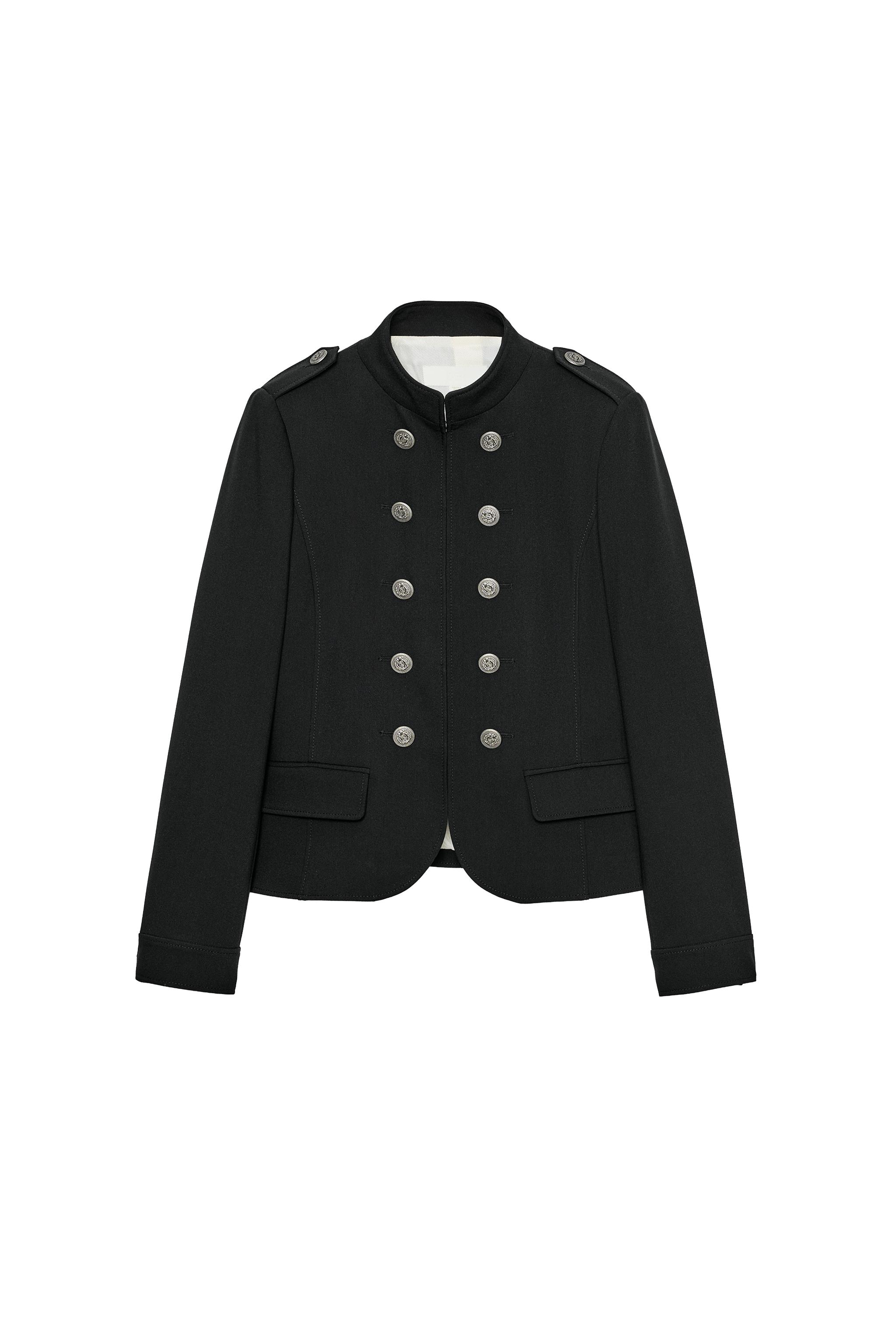 新品　ZARA　ショートニットブレザー クロップドブレザーステッチ ZW COLLECTION - ブラック | ZARA Japan