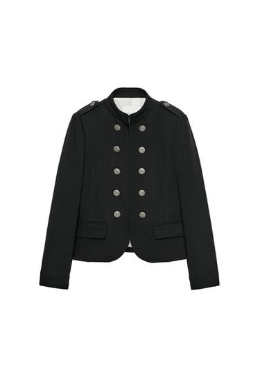 VESTE CINTREE BOUTONS EPAULETTES - Noir de Zara