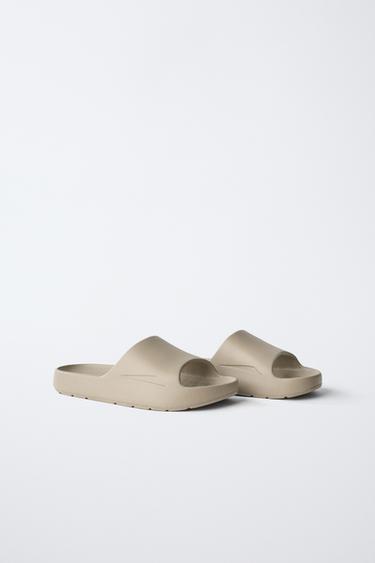 BATH SLIDE SANDALS - Ecru White by Zara - Image 1