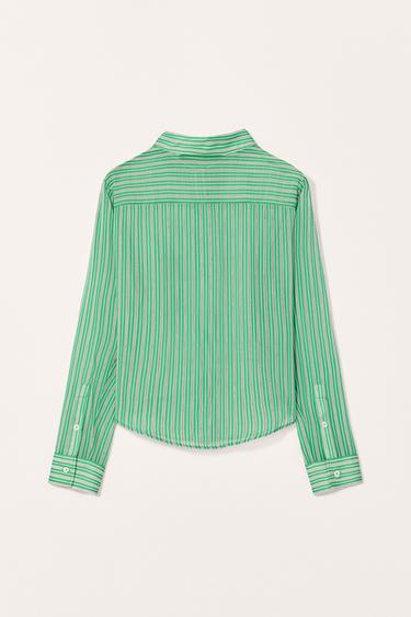 CHEMISE SLIM RAYURES ÉDITION LIMITÉE - Blanc / Vert de Zara - Image 5