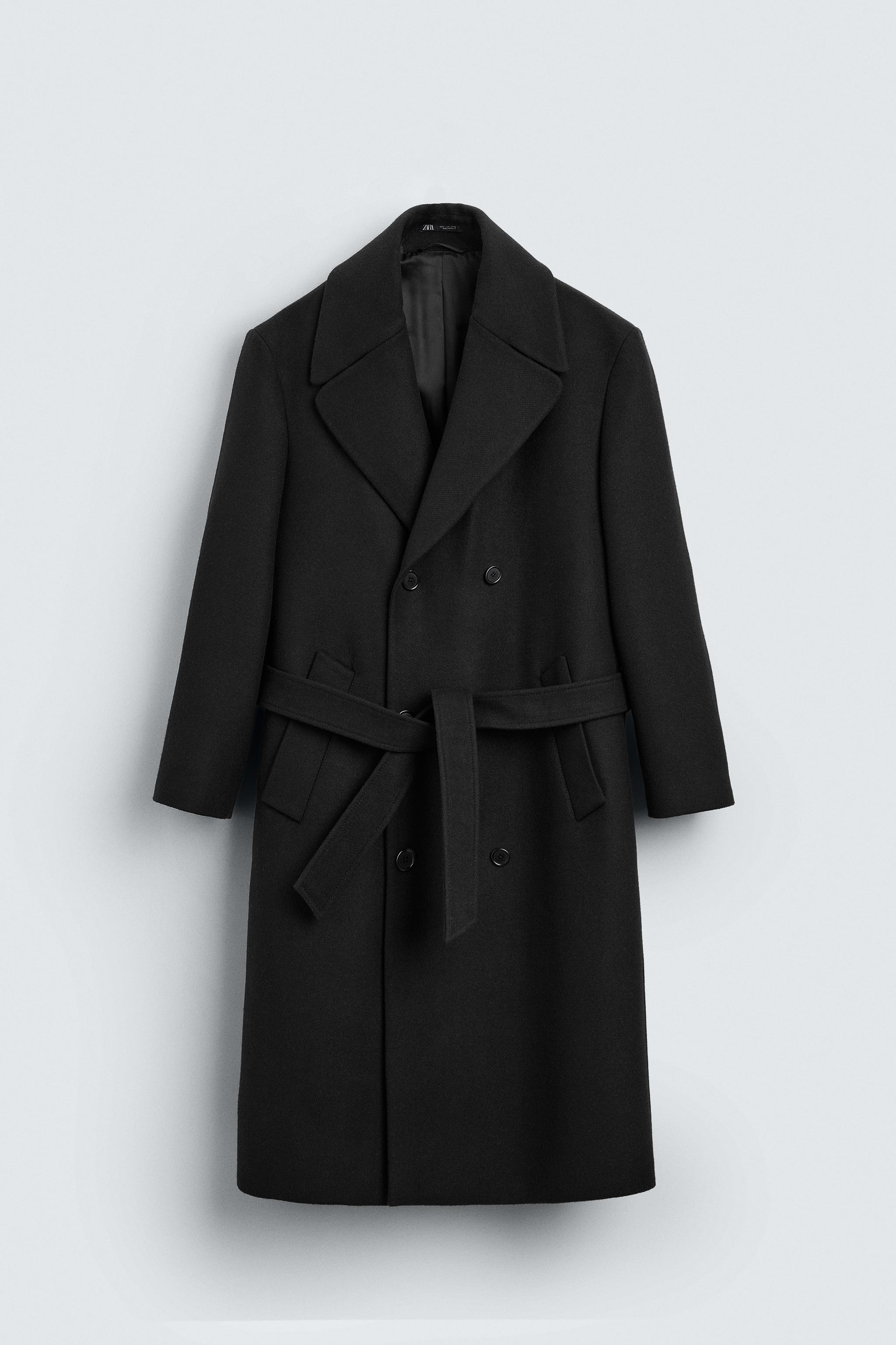 DOUBLE-BREASTED COAT WITH BELT - Black | ZARA South Africa