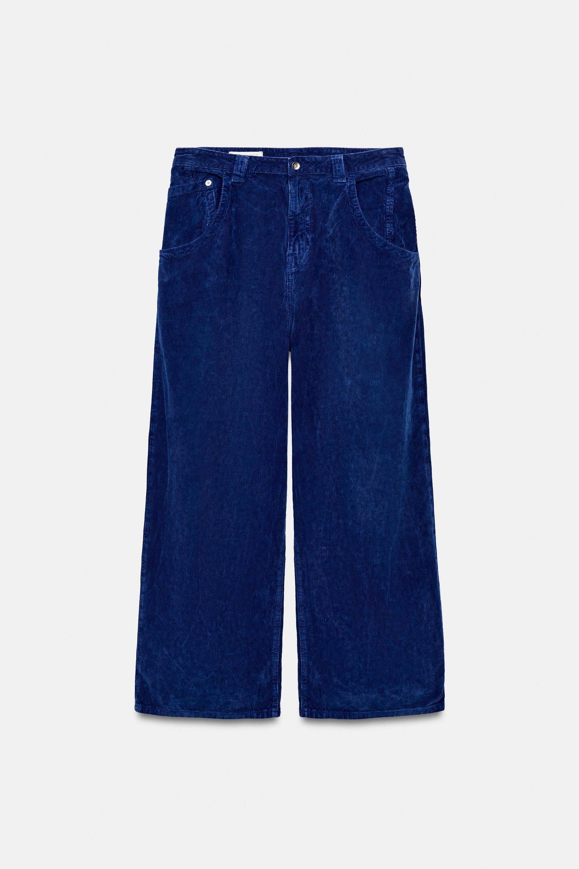 Mid-Waist Corduroy Trousers