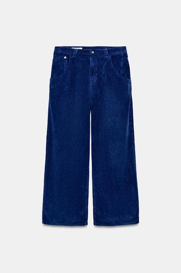 MID-WAIST CORDUROY TROUSERS - Bluish by Zara - Image 0