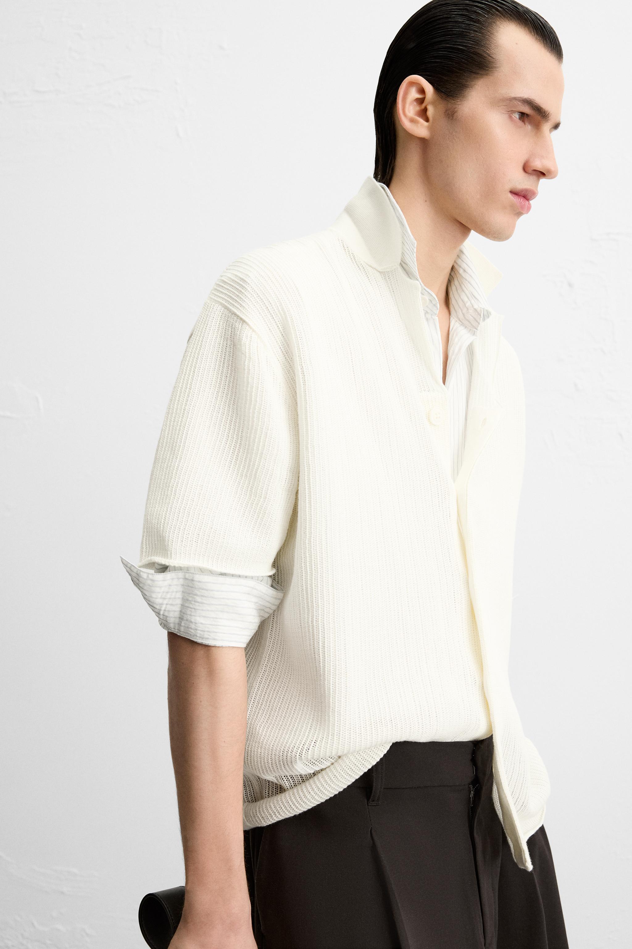 Open Stitch Button Down Knitted Shirt | boohoo CA