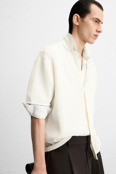 OPENWORK KNIT SHIRT - Ecru by Zara - Image 4