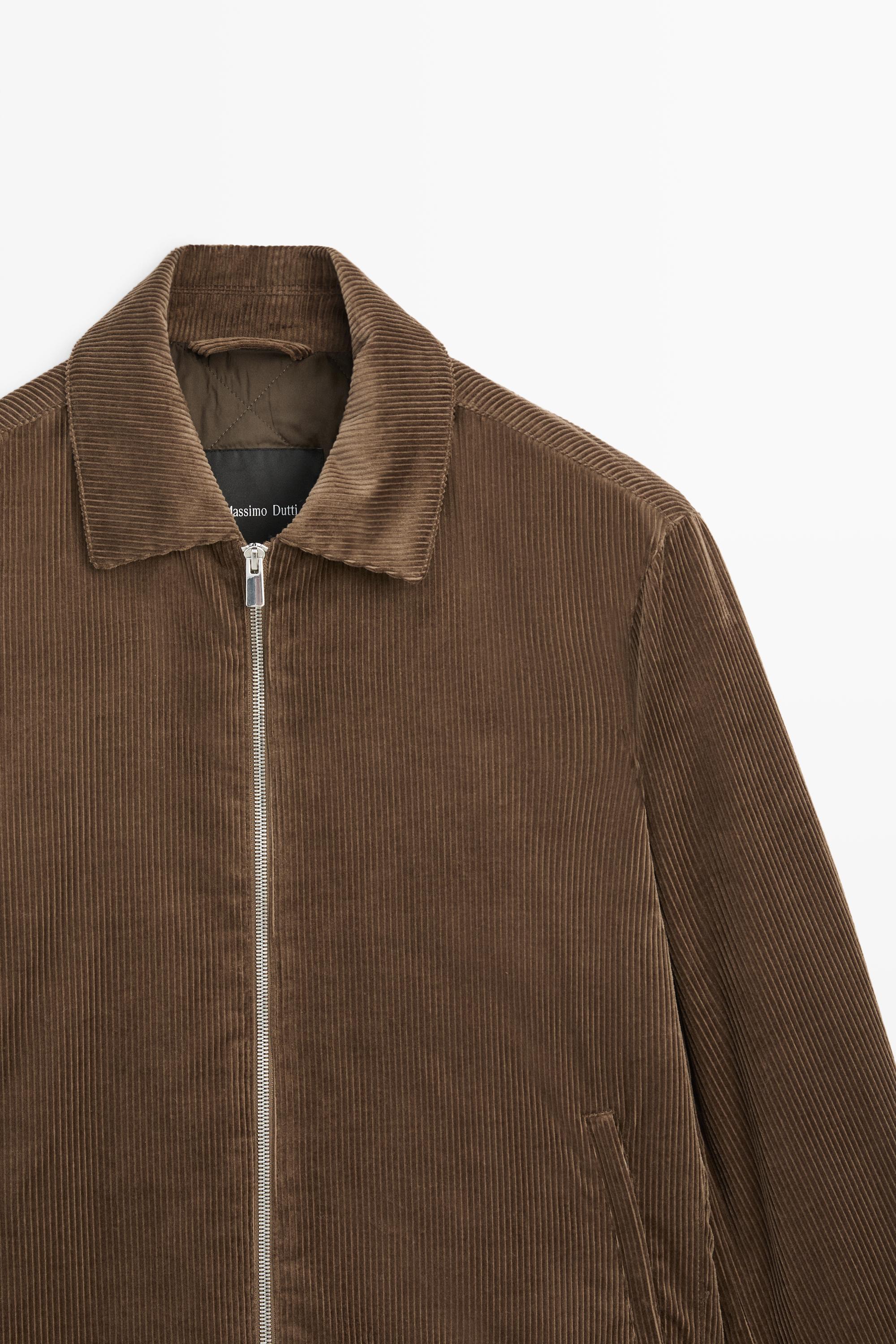 Quilted corduroy zip jacket