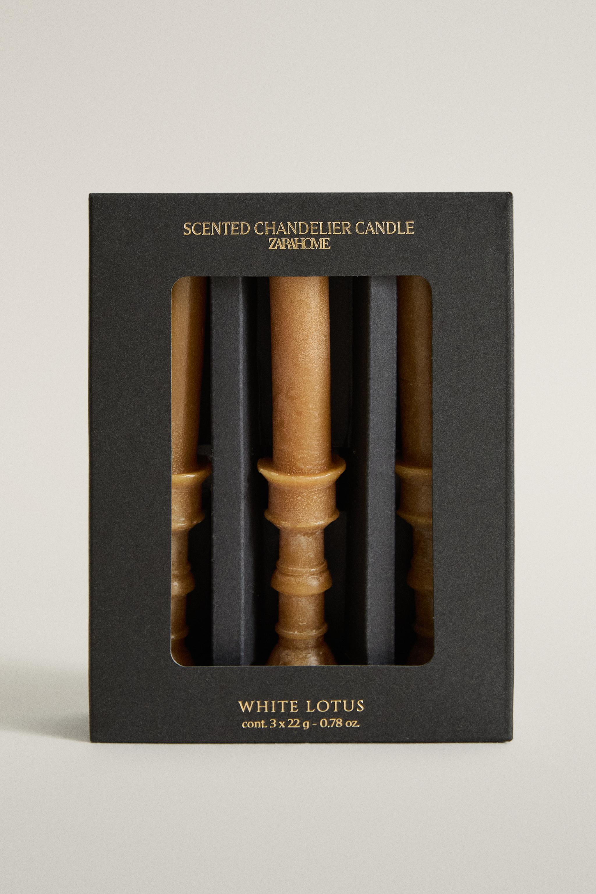 WHITE LOTUS CANDLESTICK DECORATIVE CANDLES (PACK OF 3)