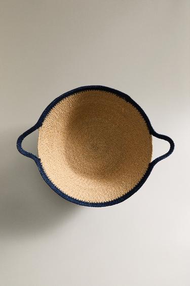 SEAGRASS BASKET WITH HANDLES - Blue by Zara - Image 4