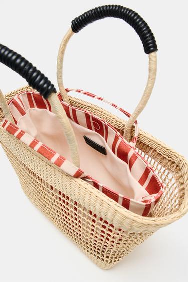 CABAS DOUBLE TRESSÉ - Beige clair de Zara - Image 5