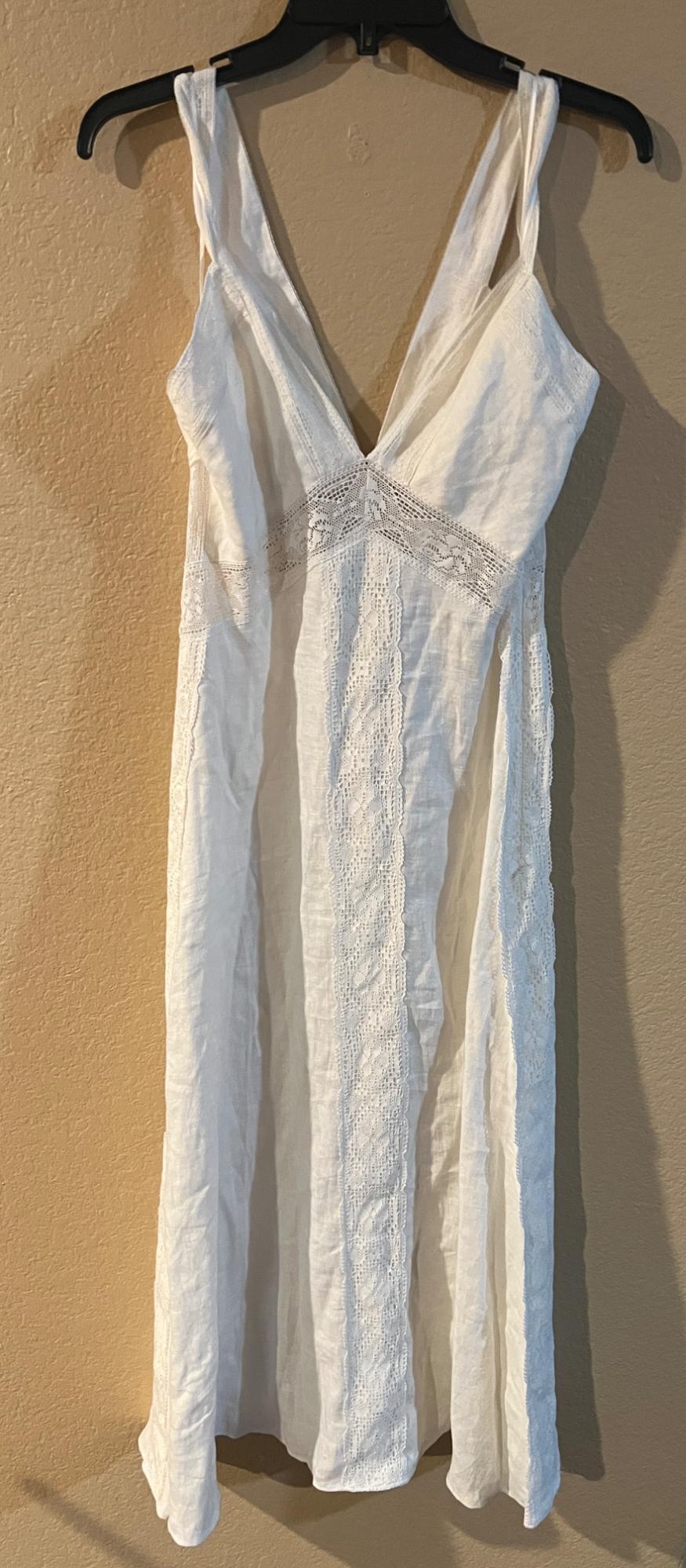 NEW ZARA ZW COLLECTION LONG VNECK SLIP DRESS WHITE 4786/012 NEW - Image 6